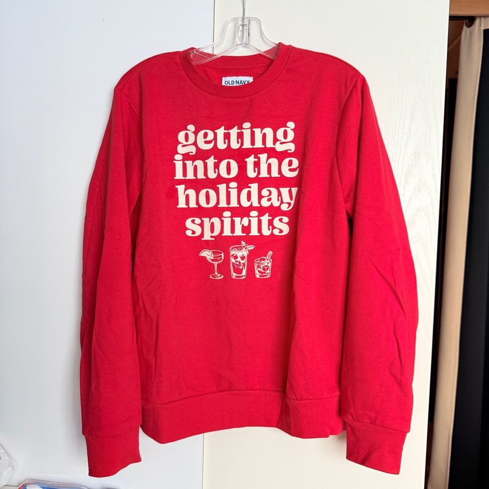 Old Navy Festive Red Holiday Sweatshirt